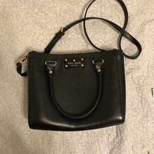 Kate Spade Black leather crossbody square bag